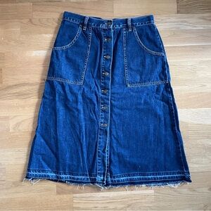 Free People Denim Midi Skirt